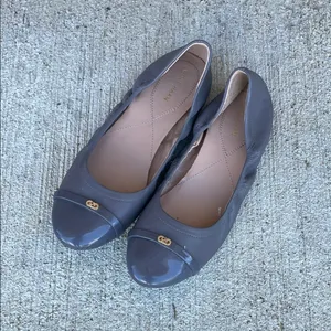 Cole Haan Gray Elsie Logo Ballet II Flats Patent Size 9B thumbnail 1