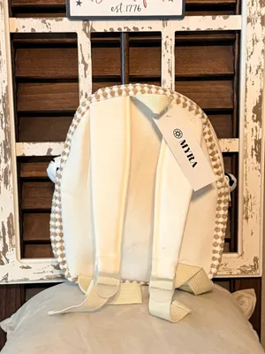 Myra Bag Plush Cow Kids Backpack in Cream and Black thumbnail 2