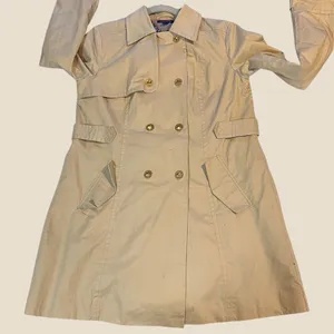 Tommy Hilfiger Women Size M‎ Beige Double Breasted Trench Raincoat Jacket Preppy thumbnail 9