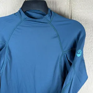 NRS Sun T-Shirt Womens Small Blue UV Protection Long Sleeve UPF 50 Mock Neck thumbnail 2