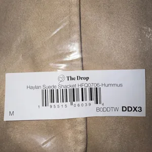 The Drop Haylan Suede Shacket Hummus‎ Button Front Pockets Size M Tan Size M thumbnail 6