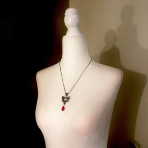 Bat Pendant Necklace Silver thumbnail 2