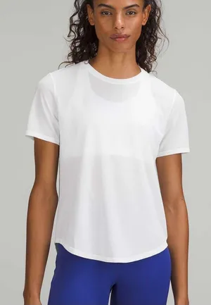 Lululemon High-Neck Running and Training T-Shirt White thumbnail 1
