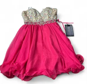 NWT Mac Duggal embellished short prom homecoming event dress 81928N fuschia sz 2 thumbnail 1