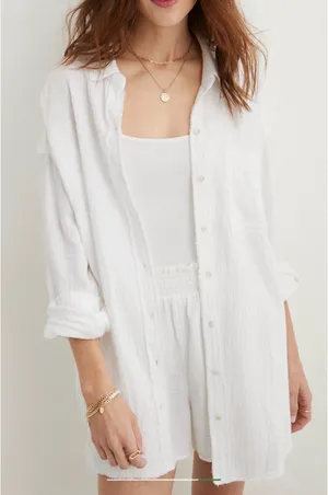 American Eagle Gauzy Coverup Shirt thumbnail 1