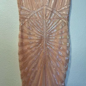 Elegant Peach Evening Gown Pink Size L thumbnail 3