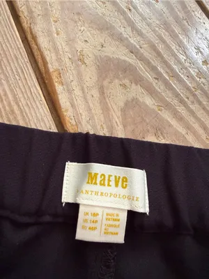 Maeve Anthropologie Black Tapered Pants size 14 petite thumbnail 3