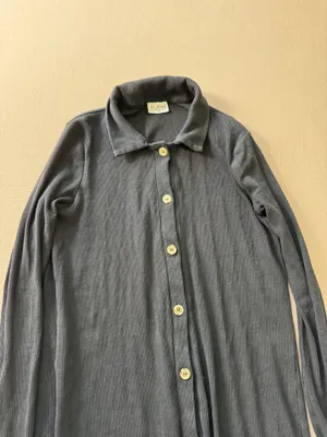 Blank BUTTON DOWN RIBBED MAXI Dress thumbnail 4