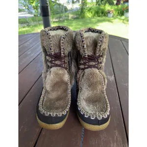 Vintage Snowland Faux Fur Suede Boots Sherpa Lined Lace Up Retro Winter Size 7 thumbnail 2