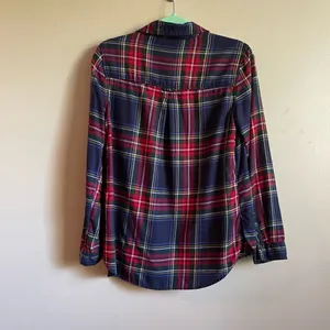 American Eagle‎ red blue Plaid button down sz Small thumbnail 2