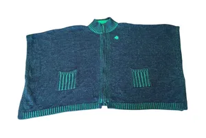 Emerson Street Notre Dame Zip Wrap Sweater L/XL Oversized Poncho Cardigan READ‎ thumbnail 1