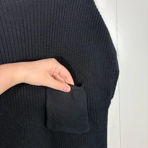 Zenana Black Knit Sleeveless Oversized Pocket Sweater Top Vest Large L Winter thumbnail 2
