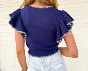 Navy Sweater Top Blue thumbnail 2