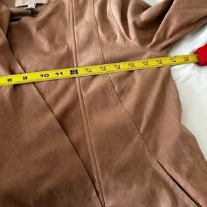 NWT Hutch Anthropologie Open Front Waterfall Jacket Vegan Suede Pink Size M thumbnail 6