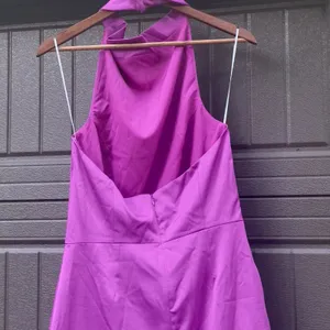 Elliatt Satin Halter Cocktail Dress Violet Asymmetrical Large NWT thumbnail 10