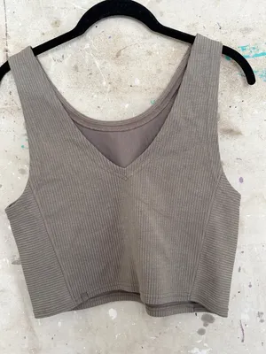 Lululemon Ribbed Softstreme Cropped Tank Top, Nomad thumbnail 4