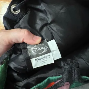 Disney Loungefly Bambi Drawstring Canvas Backpack Flower Green Black thumbnail 6