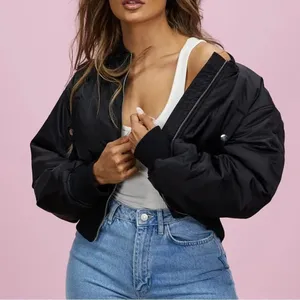 NEW Missguided Corset Elastic Crop Bomber Coat Jacket Black Women’s 2 thumbnail 1