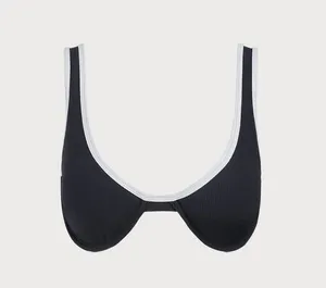 BERLOOK Contrast Trim Underwire Bikini TOP 07 Black Size M thumbnail 6