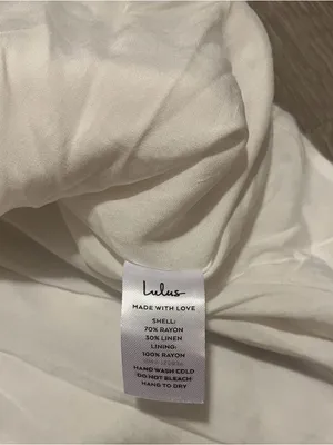 Lulus White Linen Blend Puff Sleeve Mini Dress Womens Size M NWT thumbnail 9