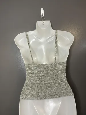 Love Republic Tank Top Womens M/L Green Knit V Neck Cami Stretch Made USA thumbnail 4