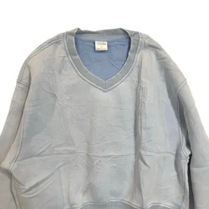 Cropped V-Neck Sweatshirt Women’s Small NEW light pastel Dusty Blue thumbnail 2