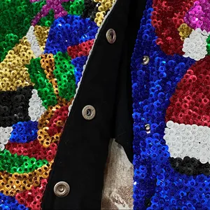 Vintage 80’s Beaded Sequin Christmas Vest L Size L thumbnail 9