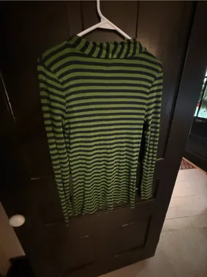 Old Navy Green and navy Striped Long-Sleeve Cowl Neck Top thumbnail 4