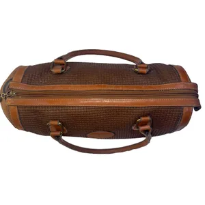 Vintage JR Julius Resnick Monogram Lining Leather Woven Purse Satchel Bag USA thumbnail 7