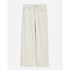 Madewell Low Slung Baggy Jeans Grey Railroad Stripe White Cream Rigid US 30 NWT thumbnail 6