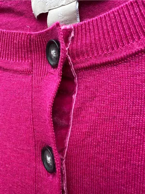Banana Republic Merino Wool Blend Cranberry Crew Neck Button Cardigan Size Small thumbnail 4