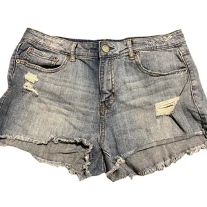 Aeropostale High Waisted Distressed Denim Jean Shorts thumbnail 4