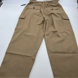 GAP Women's 6 Pocket Tan 100% Cotton Cargo Pants Double Belt-Size 4 thumbnail 2
