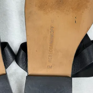 Rebecca‎ Minkoff Black Leather O-Ring Studded Thong Slide Sandals Womens 6M thumbnail 11