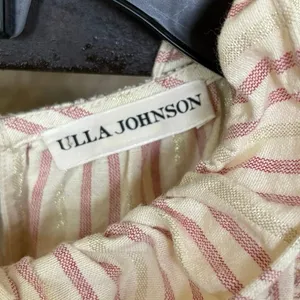Ulla Johnson Yellow Cream Red Ruffle Tamsin Striped Flutter Mini Dress Size 6 thumbnail 3