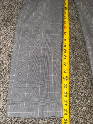 H&M Slim Fit Gray Windowpane Check Dress Pants US 28R thumbnail 2