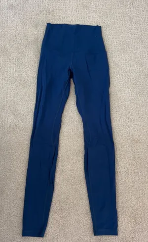 Blue high-waisted leggings thumbnail 1