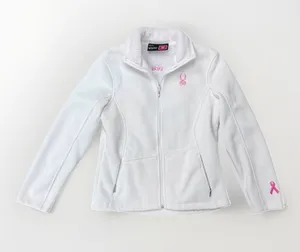 (RFB2) Women's Spyder Core Fleece Full Zip Jacket White Size Large Breast Cancer thumbnail 1