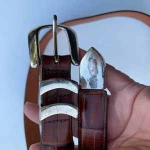 Brighton ONYX Belt Brown Leather Faux Gator Size 42 thumbnail 6