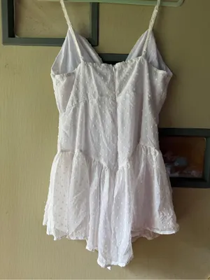 SHEIN White Eyelet Tie-Front Sundress thumbnail 3