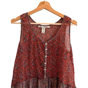 American Rag Womens Boho Floral Sheer Babydoll Top Size M Cottage Whimsigoth thumbnail 2