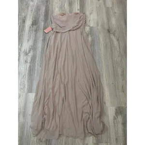 Birdy Grey Kira Chiffon Taupe Convertible One Shoulder Maxi‎ Dress Size Medium thumbnail 5
