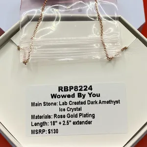 Bomb Party Necklace RBP8224 “Wowed By You” LC Ice Crystal on Rose Gold NWT thumbnail 3