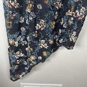 NEW Lulus Evenings With You Dark Teal Floral Velvet Asymmetrical Dress Womens XL thumbnail 3