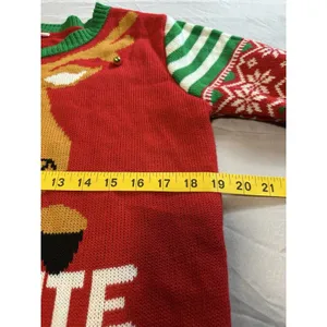 No Boundaries Too Cute To Be Naughty Reindeer Christmas Sweater Size L thumbnail 4