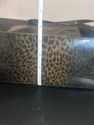Chateau Leopard Print Patent Tote in Brown and Black thumbnail 7