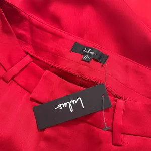 Lulus Modern Approach Red Satin Wide-Leg Pants size Medium NWT thumbnail 5