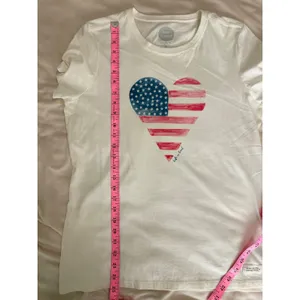 Life is Good Womens Crusher Tee White American Flag Heart Graphic T-Shirt Size M thumbnail 9