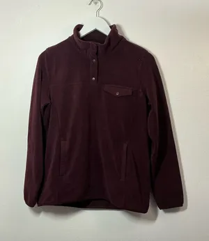 32 Degrees Women's Burgundy Snap-Front Fleece Pullover Size Small thumbnail 1