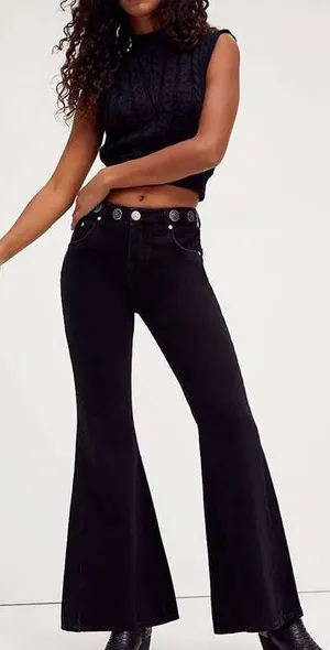 Free People Marines Mid Rise Flare Jeans thumbnail 1
